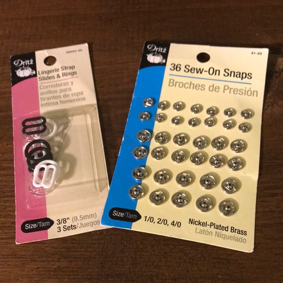 dritz Other - Sewing notions - snaps and lingerie strap slides & rings